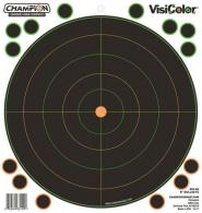 Champion Targets VisiColor Self-Adhesive Paper 8" Bullseye Orange/Black 5 Pack