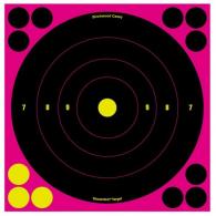 Birchwood Casey Shoot-N-C Self-Adhesive Paper 8" Bullseye Black/Pink 6 Per Pack - 34808