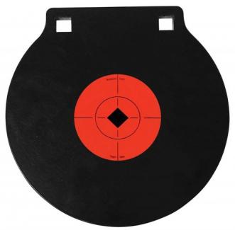 Birchwood Casey World of Targets Double Hole Black Gong w/Orange Target AR500 Steel - 47615