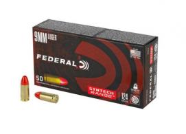 Federal American Eagle  Total Syntech Jacket Flat Nose 9mm Ammo 50 Round Box