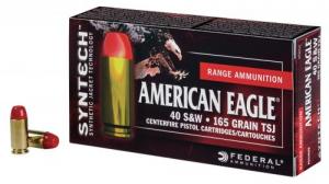 Federal American Eagle Syntech 40 S&W 165 GR Total Syntech jacket Flat Nose (TSJFN) 200 Bx/ 5 Cs - AE40SJ1200