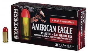 Federal American Eagle .45 ACP 230 GR Total Syntech Jacket Round Nose (TSJRN) 200 Bx/ 5 Cs - AE45SJ1200 Federal American Eagle .45 ACP 230 GR Total Syntech Jacket Round Nose (TSJRN) 200 Bx/ 5 Cs - AE45SJ1200