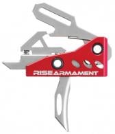 Rise Armament RA-535 High Performance AR-Platform Silver/Red Hardcoat Anodized Single-Stage Straight 3.50 lbs - RA535APT