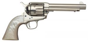 Taylor's & Co. 1873 Cattleman Nickel/Mother of Pearl Grip 45 Long Colt Revolver - 555113 Taylor's & Co. 1873 Cattleman Nickel/Mother of Pearl Grip 45 Long Colt Revolver - 555113
