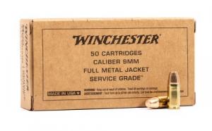 Winchester Service Grade Full Metal Jacket 9mm Ammo 115gr 50 Round Box - SG9W Winchester Service Grade Full Metal Jacket 9mm Ammo 115gr 50 Round Box - SG9W