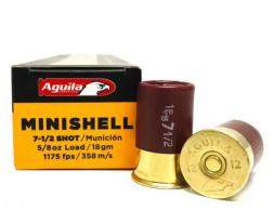 Aguila Minishell 12 Gauge Ammo 1-3/4" 5/8oz #7.5 shot 20 Round Box - 1C128968 Aguila Minishell 12 Gauge Ammo 1-3/4" 5/8oz #7.5 shot 20 Round Box - 1C128968