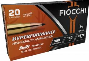 Fiocchi Extrema 308 Win 150 gr Swift Scirocco II Boat-Tail Spitzer 20 Bx/ 10 Cs - 308SCA Fiocchi Extrema 308 Win 150 gr Swift Scirocco II Boat-Tail Spitzer 20 Bx/ 10 Cs - 308SCA