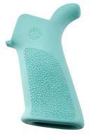 Hogue Rubber Grip Beavertail AR-15 Textured Aqua Blue - 13034