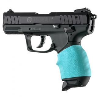 Hogue 18004 HandAll Jr. Grip Sleeve Most 22, 25, 38 Pistols Textured Rubber Aqua Blue - 131