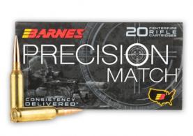 Main product image for Barnes Precision Match Open Tip Match Boat Tail Hollow Point 6mm Creedmoor Ammo 20 Round Box