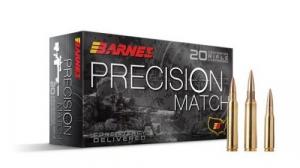 Barnes Precision Match Open Tip Match Boat Tail Hollow Point 6mm Creedmoor Ammo 20 Round Box