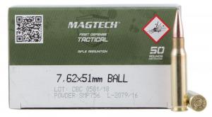 Magtech Tactical/Training Full Metal Jacket 7.62x51 Ammo 147 gr 50 Round Box - 762A Magtech Tactical/Training Full Metal Jacket 7.62x51 Ammo 147 gr 50 Round Box - 762A