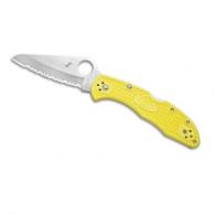 Spyderco C88SYL2 Salt 2 3" H1 Steel Drop Point Fiberglass Reinforced Nylon Yellow