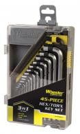 Wheeler SAE/Metric Hex & Torx Key Set Silver Steel 45 Pieces - 1081959 Wheeler SAE/Metric Hex & Torx Key Set Silver Steel 45 Pieces - 1081959