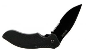 Kershaw Clash 3.10" Drop Point Part Serrated Black Oxide 8Cr13MoV SS FRN Black Handle Folding - 1605CKTST Kershaw Clash 3.10" Drop Point Part Serrated Black Oxide 8Cr13MoV SS FRN Black Handle Folding - 1605CKTST