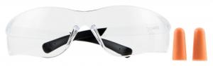 Pyramex Zteck Combo Polycarbonate Clear Lens w/Clear Frame Glasses, 32 dB Foam Plugs - PYS2510SDP