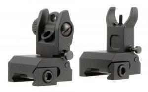 TacFire AR Same Plane Low Profile Flip-Up Iron Sights Aluminum Black Anodized - IS001