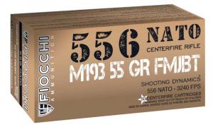 Fiocchi 556M193L Range Dynamics 5.56x45mm NATO 55 gr 3240 fps Full Metal Jacket Boat-Tail (FMJBT) 50 Bx/20 Cs - 514