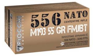 Fiocchi Training Dynamics 5.56x45mm NATO 55 gr Full Metal Jacket Boat-Tail 50rd box - 556M193L Fiocchi Training Dynamics 5.56x45mm NATO 55 gr Full Metal Jacket Boat-Tail 50rd box - 556M193L