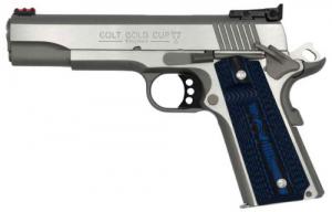 Colt Mfg Gold Cup Lite 38 Super Single 5 8+1 Blue G10 Checkered w/Scal
