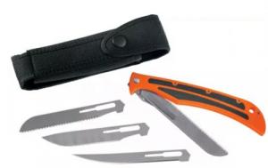 Havalon Talon Hunt 3.5"/5" Gut Hook/Fillet Plain/Part Serrated AUS 8 Steel Polymer Blue/Orange Handle Fixed - XTC-TH