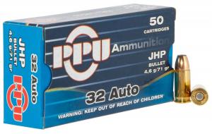 PPU Defense 32 ACP 71 gr Jacketed Hollow Point (JHP) 50 Bx/ 20 Cs - PPD32A PPU Defense 32 ACP 71 gr Jacketed Hollow Point (JHP) 50 Bx/ 20 Cs - PPD32A