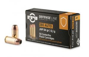 PRVI PPU Defense .380 ACP 94gr Jacketed Hollow Point  50rd box