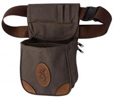Browning Lona Shell Pouch Flint Canvas Body w/Brown Leather Accents Adjustable - 121388692 Browning Lona Shell Pouch Flint Canvas Body w/Brown Leather Accents Adjustable - 121388692