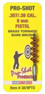 Pro-Shot Tornado Bore Brush .38,9mm Pistol 8-32 Bronze - 389PTO