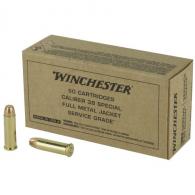 Winchester Service Grade 38Spl 130gr FMJ Brass Case 50rd box - SG38W Winchester Service Grade 38Spl 130gr FMJ Brass Case 50rd box - SG38W