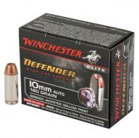 Winchester Defender Bonded Jacket Hollow Point 10mm Ammo 180gr 20 Round Box - S10MMPD8 Winchester Defender Bonded Jacket Hollow Point 10mm Ammo 180gr 20 Round Box - S10MMPD8