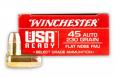 Winchester USA Ready Full Metal Jacket Flat Nose 45 ACP Ammo 50 Round Box