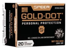Speer Ammo Gold Dot Personal Protection 327 Federal Magnum 100 GR Hollow Point 20 Bx/ 10 Cs - 23913GD