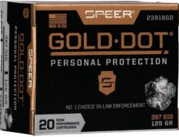 Speer Ammo 357 SIG Gold Dot Personal Protection 125 GR Hollow Point 20 Bx/ 10 Cs - 204