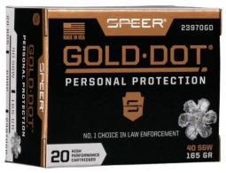 Speer Gold Dot Personal Protection Hollow Point 40 S&W Ammo 165 gr 20 Round Box - 23970GD Speer Gold Dot Personal Protection Hollow Point 40 S&W Ammo 165 gr 20 Round Box - 23970GD