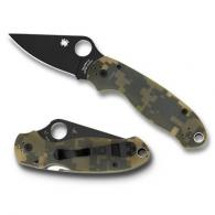 Spyderco C223GCMOBK Para 3 2.95" CPM-S30V Stainless Steel, DLC Black Drop Point G10 Digital Camouflage - 260 Spyderco C223GCMOBK Para 3 2.95" CPM-S30V Stainless Steel, DLC Black Drop Point G10 Digital Camouflage - 260