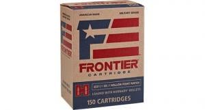 Hornady Frontier Military Grade Hollow Point Match 223 Rem. Ammo 55 gr. 150 Rounds Box Hornady Frontier Military Grade Hollow Point Match 223 Rem. Ammo 55 gr. 150 Rounds Box
