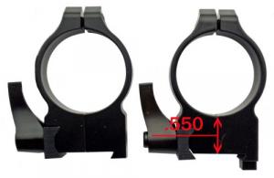 CZ-USA CZ 550/557 Scope Rings 30mm Quick Release Medium Steel Black Gloss - 19137