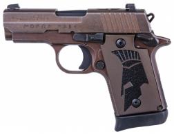 Sig Sauer 9389SPARTANI P938 Micro-Compact Spartan II 9mm Single 3 7+1 Black Spartan II Grip Distressed Coyote Aluminum Fr - 9389SPARTANIIAMBI
