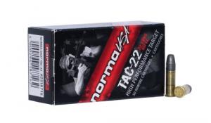 Norma TAC-22 Lead Round Nose 22 Long Rifle Ammo 40 gr 50 Round Box - 2318716