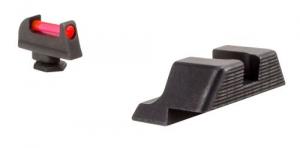 Trijicon Fiber Sight Set fits For Glock 17, 17L, 19, 22-28, 31-35, 37-39 Red Front Black - 601023