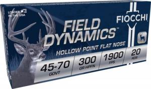 Fiocchi Extrema 45-70 Goverment Ammo 300gr Hollow Point  Flat Nose  20rd box - 4570B