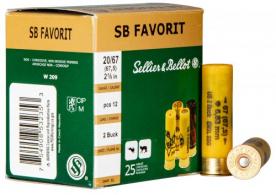 Sellier & Bellot Shotgun 20 Gauge 2.75" Buckshot 2 Shot 25 Bx/ 10 Cs - SB20BSA