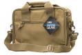 NcStar CPDX2971T VISM Double Pistol Range Bag with Mag Pouches, Loop Fasteners, Zippers, Padding & Tan Finish - CPDX2971T