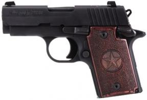 Sig Sauer P938 Micro Texas 9mm Single 3 6+1 Rosewood Grip Bl