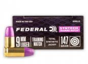Main product image for Federal American Eagle Training Match 9mm 147 GR Total Syntech jacket Flat Nose (TSJFN) 50 Bx/ 10 Cs