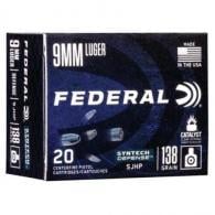 Federal Syntech Defense 9mm 138 GR Segmented Jacketed Hollow Point (SJHP) 20 Box - S9SJT1