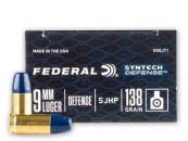 Federal Syntech Defense 9mm 138 GR Segmented Jacketed Hollow Point (SJHP) 20 Box - S9SJT1