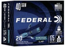 Federal Syntech Defense 40 S&W 175 GR Segmented Jacketed Hollow Point (SJHP) 20 Bx/ Cs - 10 Federal Syntech Defense 40 S&W 175 GR Segmented Jacketed Hollow Point (SJHP) 20 Bx/ Cs - 10
