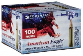 Federal American Eagle Full Metal Jacket 223 Remington Ammo 55 gr 100 Round Box